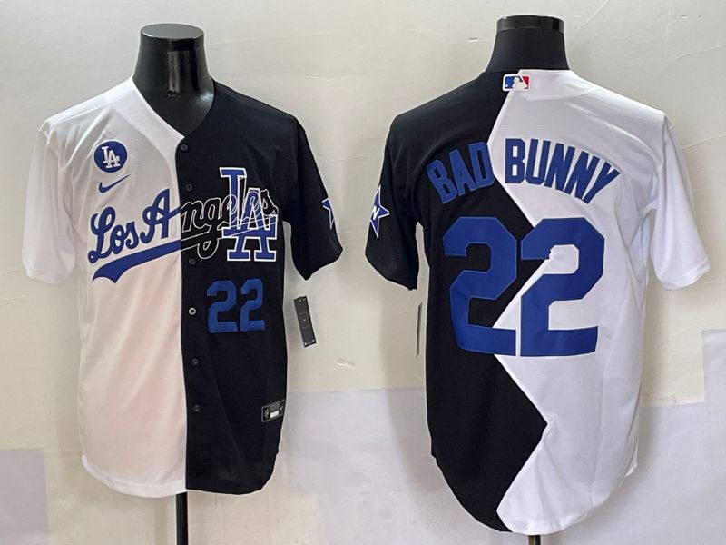 Men Los Angeles Dodgers #22 Bad bunny Black White Game Nike 2025 MLB Jersey style 3->los angeles dodgers->MLB Jersey